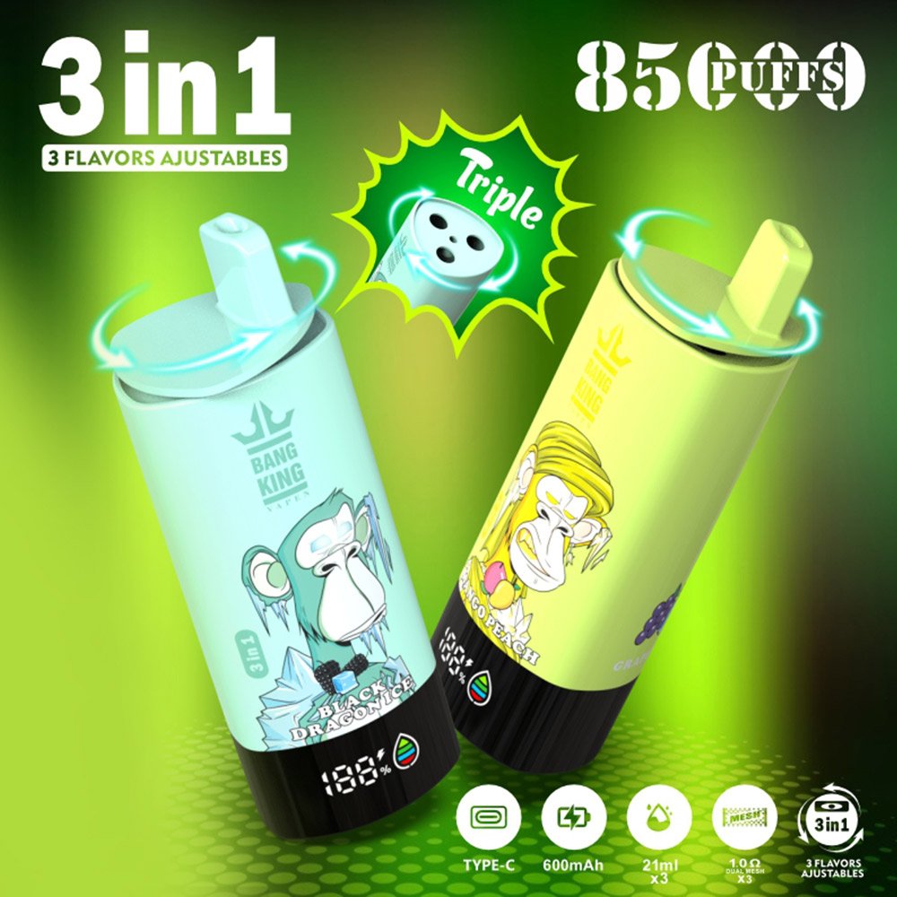 Bang King Triple 85K 3‑in‑1 Disposable Vape | 85,000 Puffs | Triple Flavor Pods - Image 6