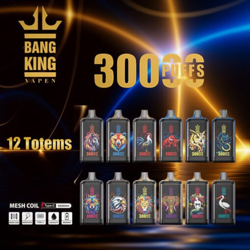 Bang King Crystal Vape 2% 3% 5% Nicotine Disposable Vape 30k Puffs