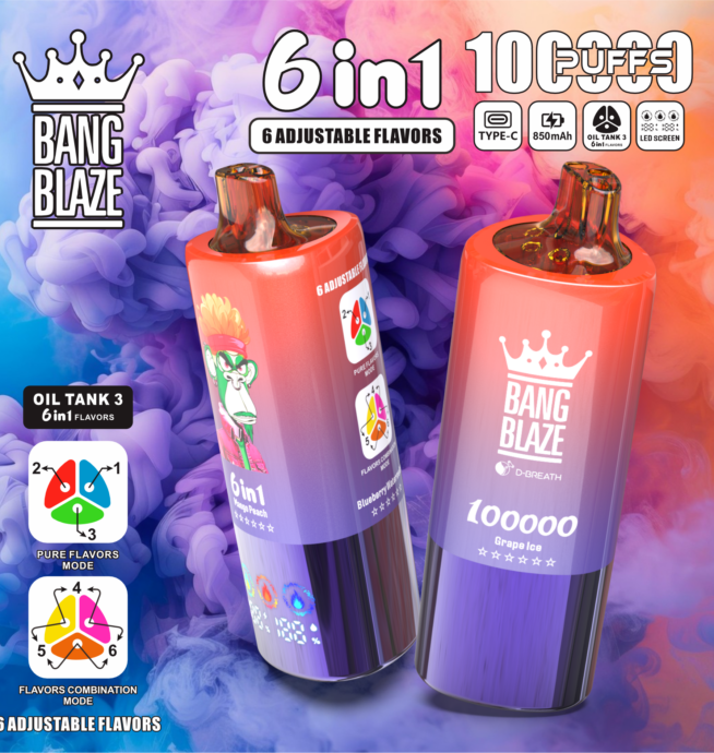 Bang Blaze 100k Disposable Vape 6-in-1 Flavor - Image 3