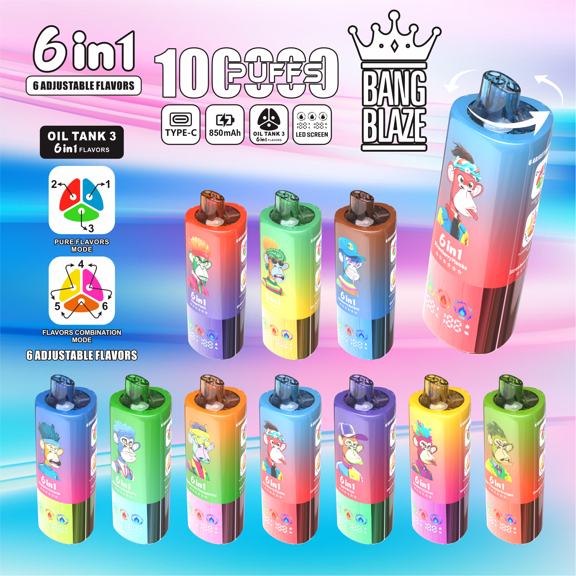 Bang Blaze 100k Disposable Vape 6-in-1 Flavor