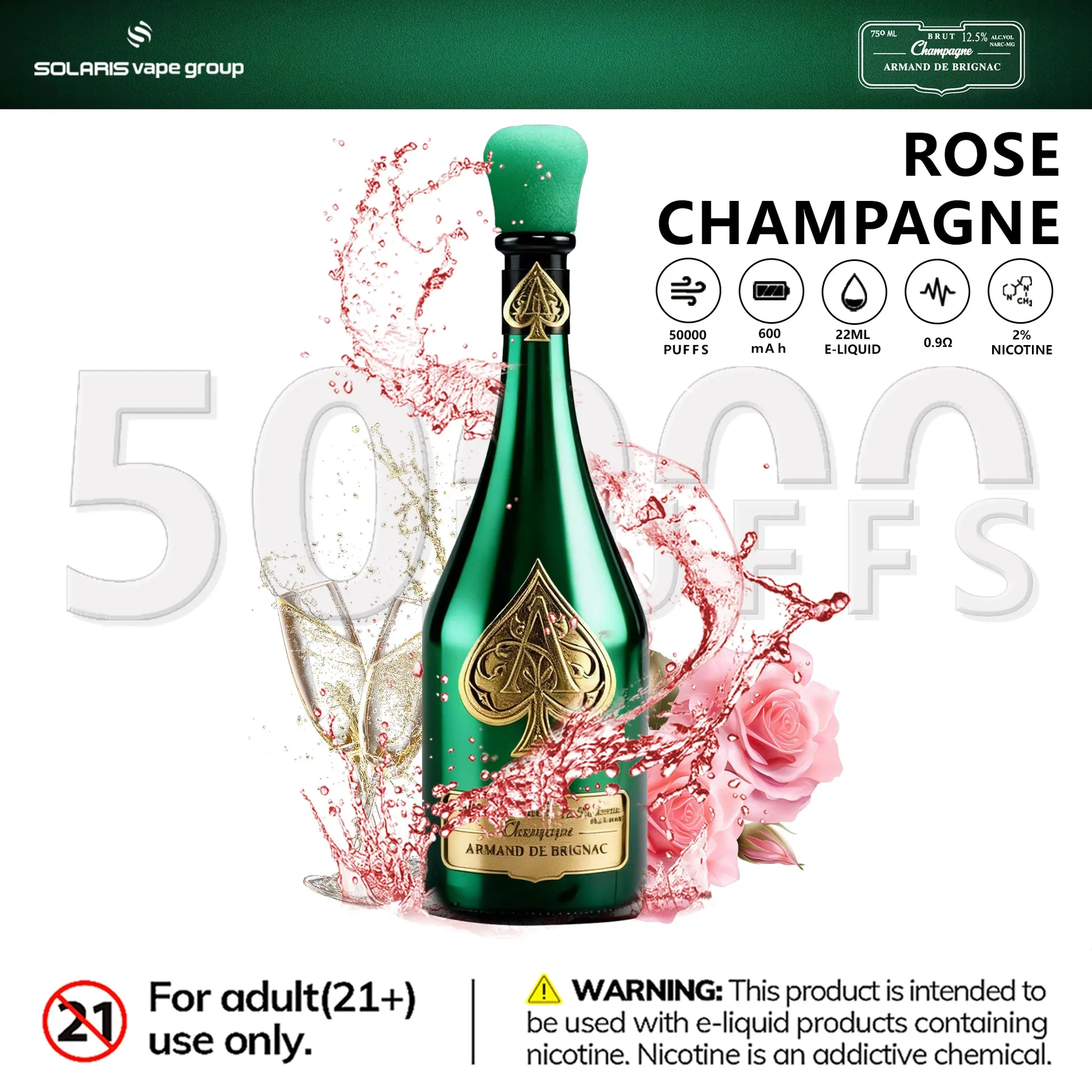 Champagne Vape 50k Armand Disposable device detail 2