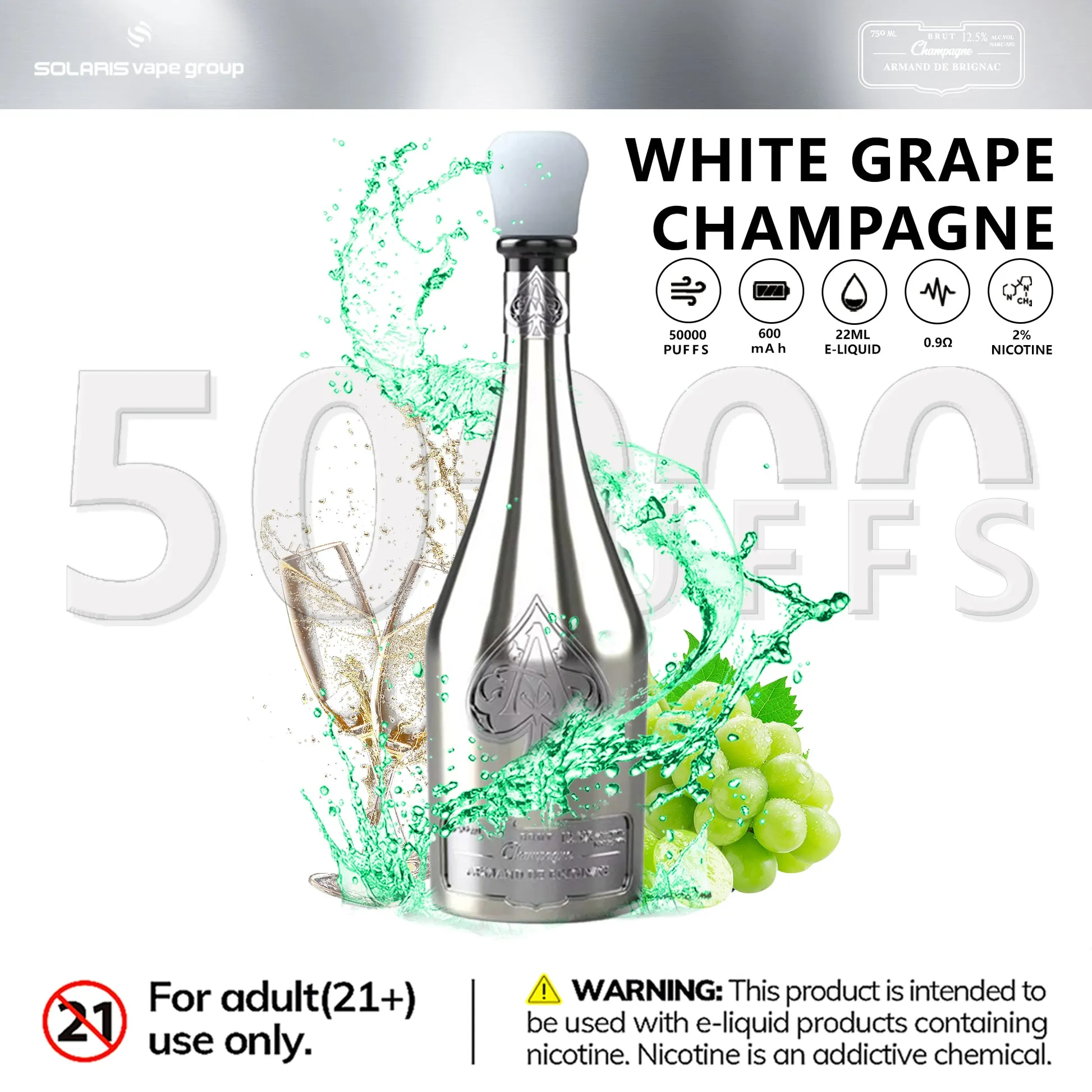 Champagne Vape 50k Armand Disposable device design