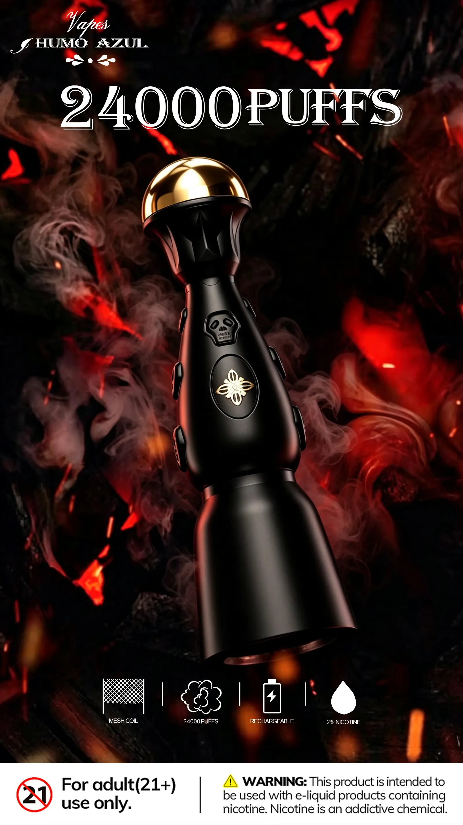 Humo Azul Dark Night Disposable Vape device view