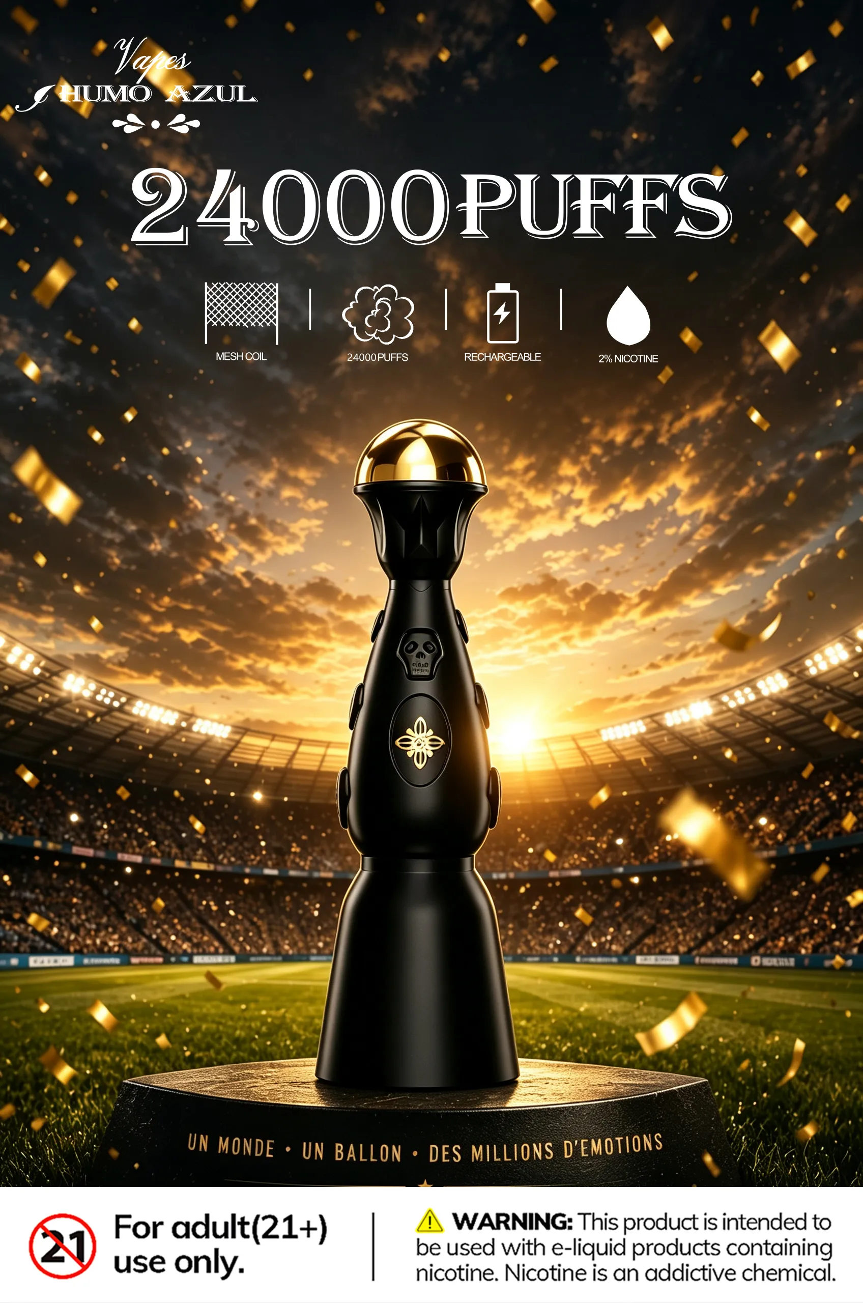 Humo Azul Dark Night Disposable Vape device design