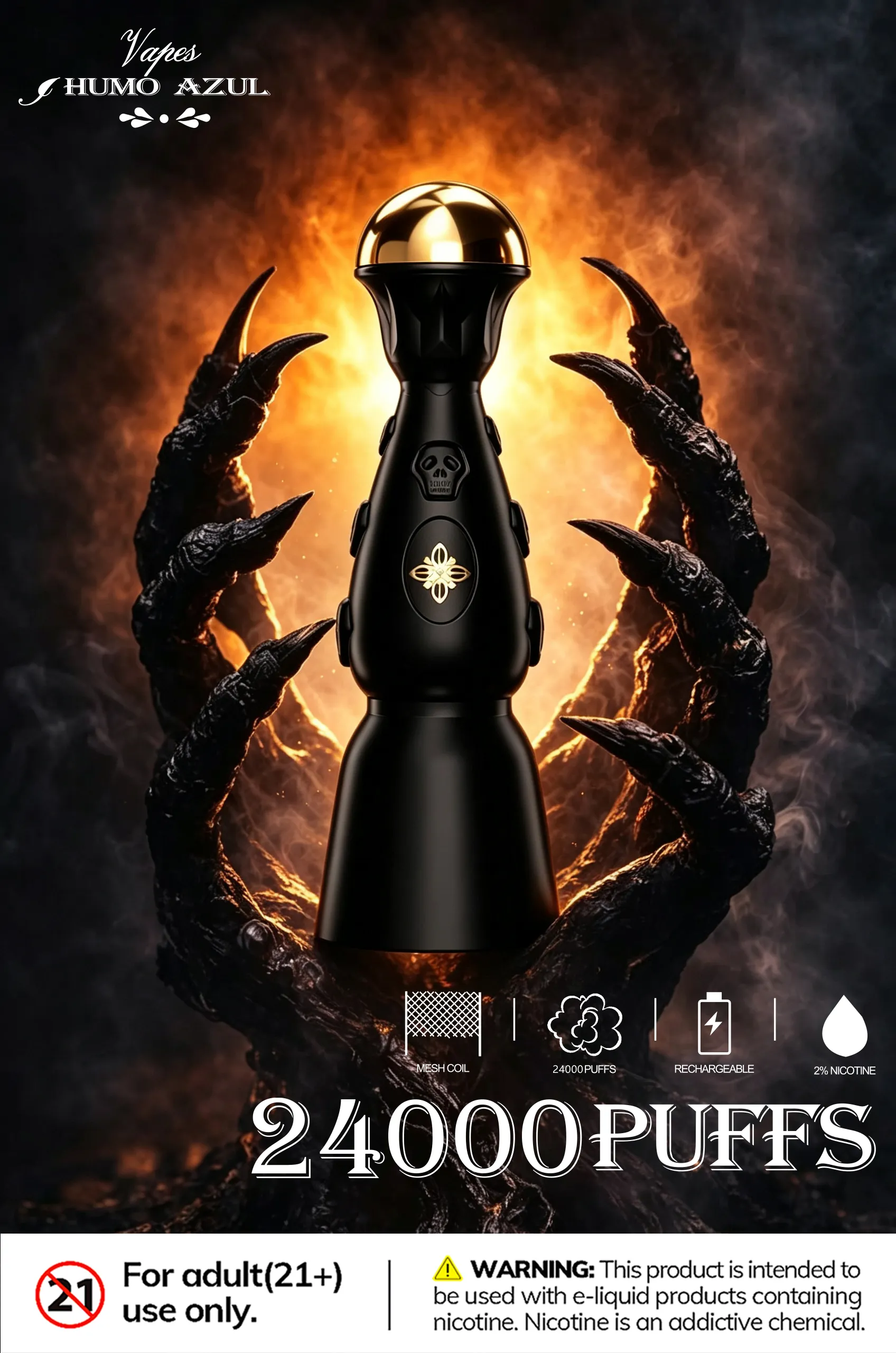Humo Azul Dark Night Disposable Vape device view 2