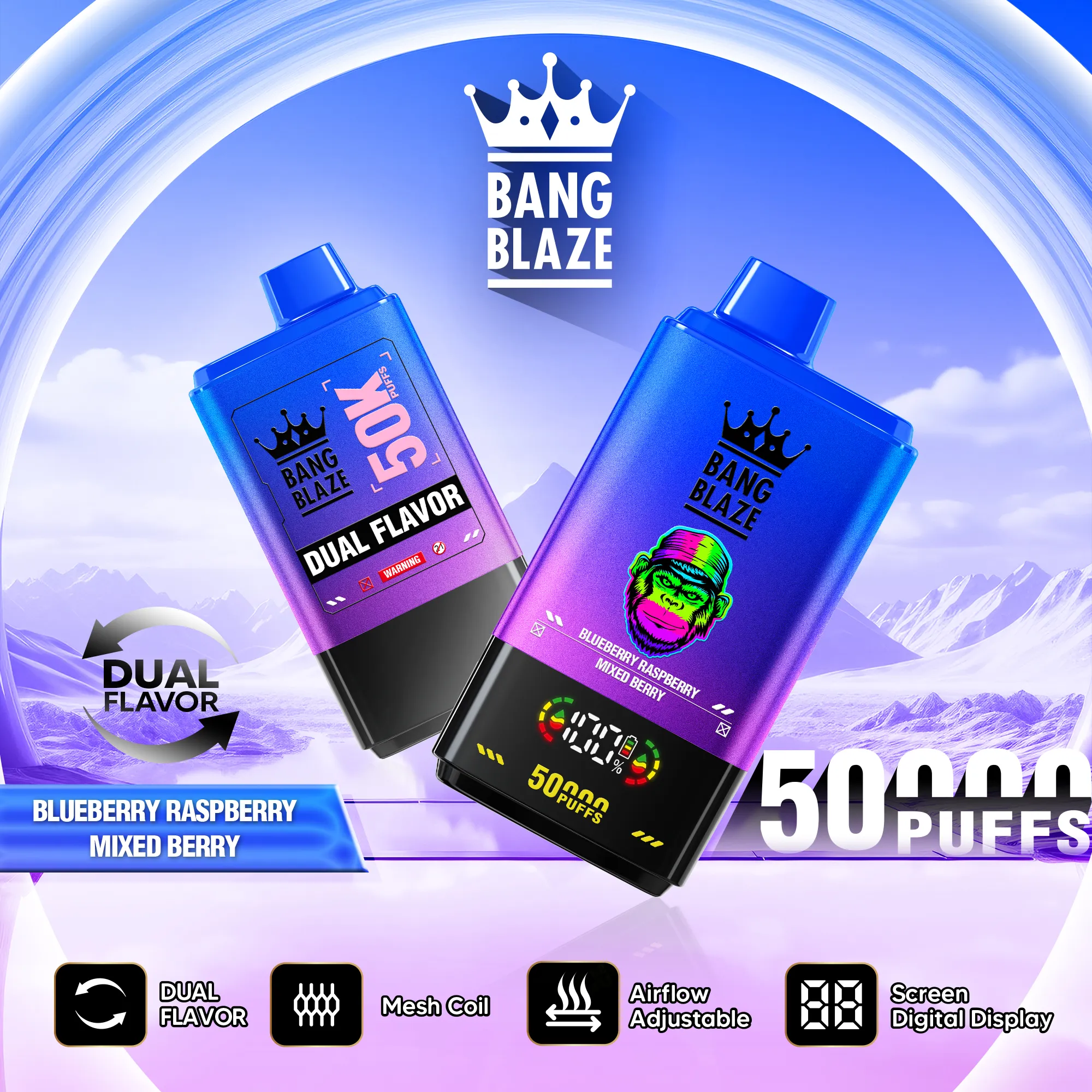 Variante du dispositif de vapotage jetable Vapemaiosn Bang Blaze 50k