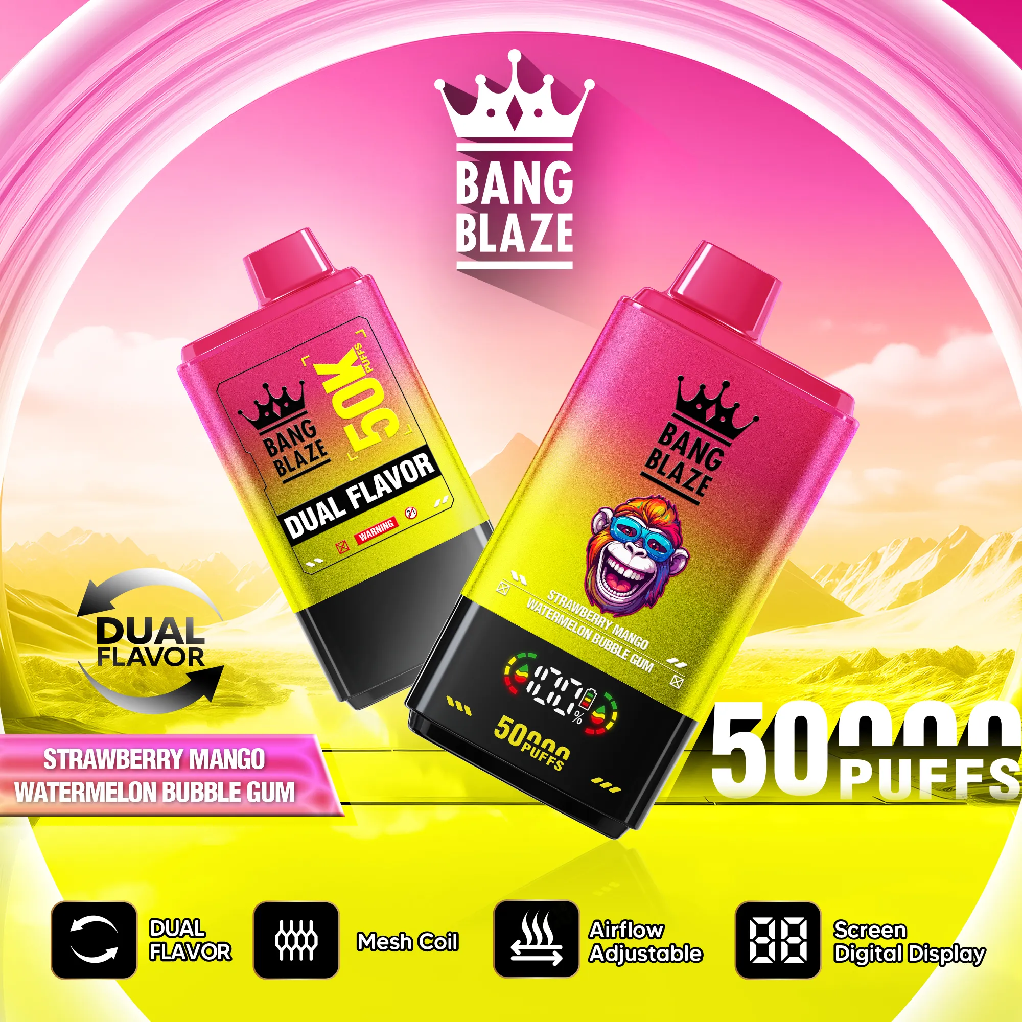 Conception du dispositif de vapotage jetable Vapemaiosn Bang Blaze 50k, modèle 2