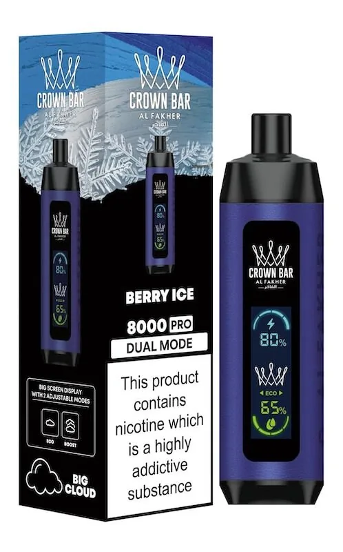Al Fakher Crown Bars 8000 – Cigarette électronique jetable | 8 000 bouffées – BERRYICE