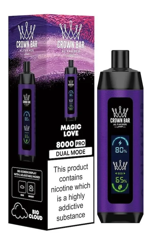 Al Fakher Crown Bars 8000 – Cigarette électronique jetable | 8 000 bouffées – MAGICLOVE
