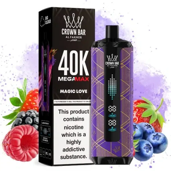Al Fakher Mega Max 40K Disposable Vape LED Display 0.6% – MAGICLOVE