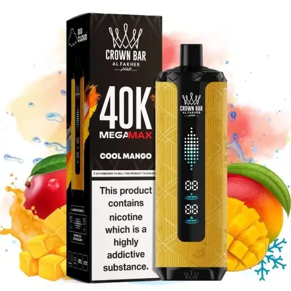 Al Fakher Mega Max 40K Disposable Vape LED Display 0.6% – COOL MANGO