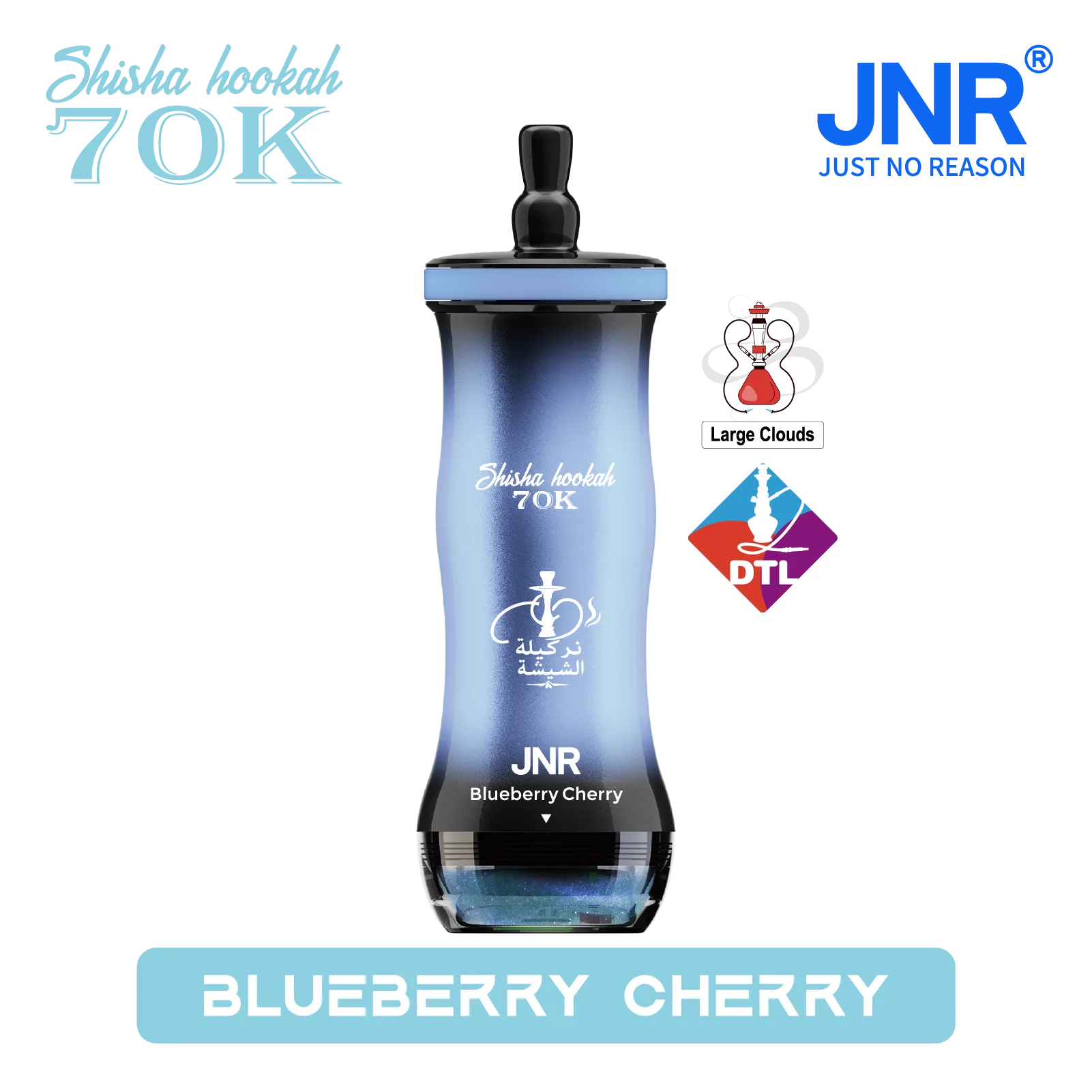 JNR Shisha Hookah 70K Puffs Disposable Vape - Blueberry Cherry