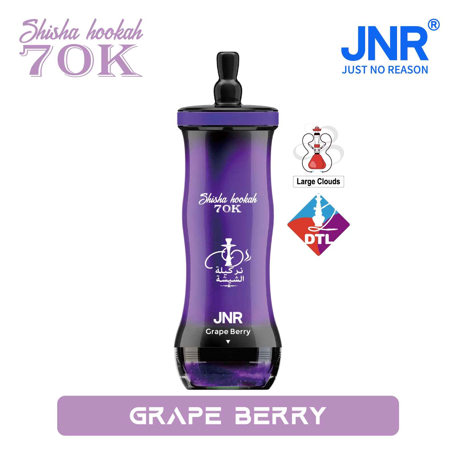 JNR Shisha Hookah 70K Puffs Disposable Vape - Grape Berry