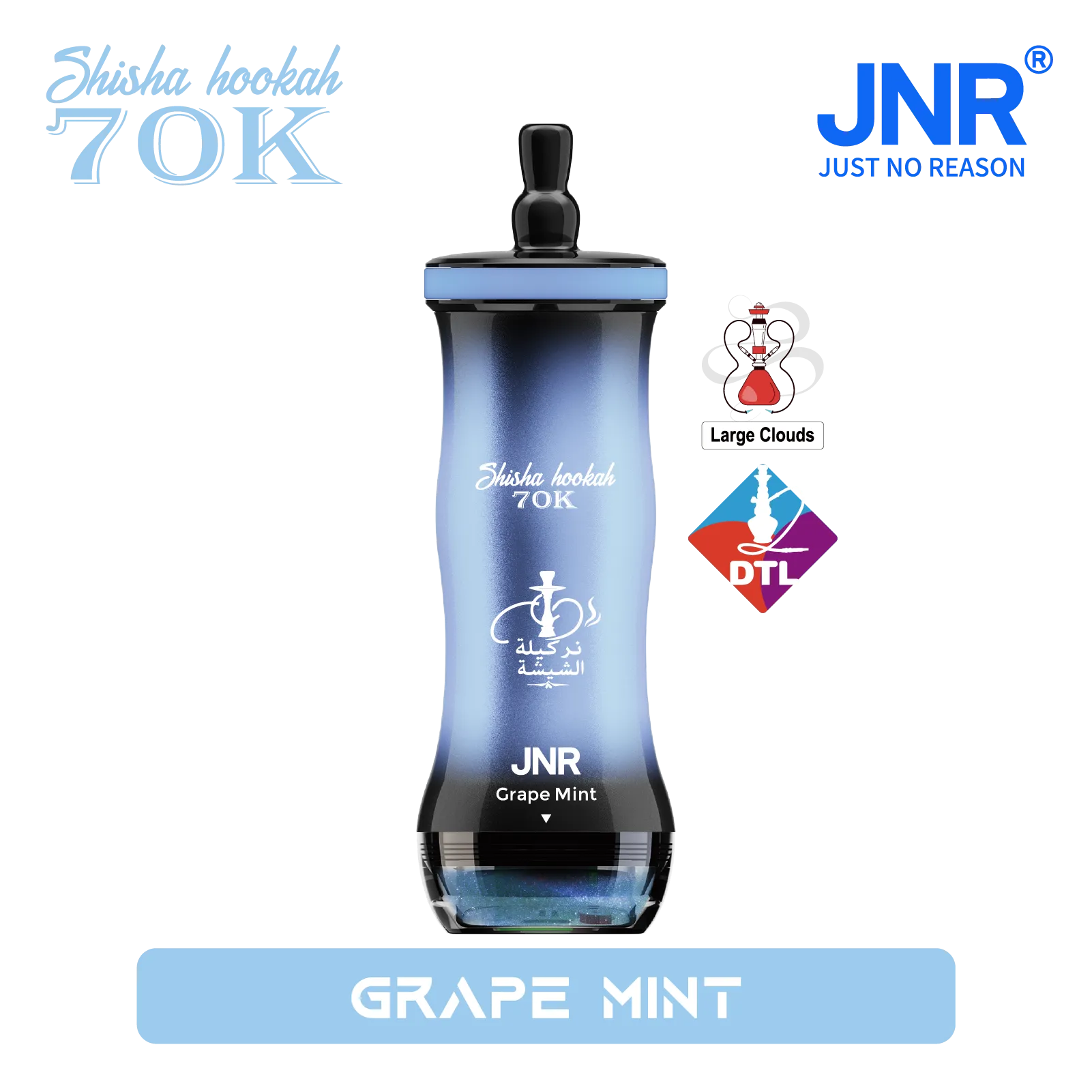 JNR Shisha Hookah 70K Puffs Disposable Vape - Grape Mint