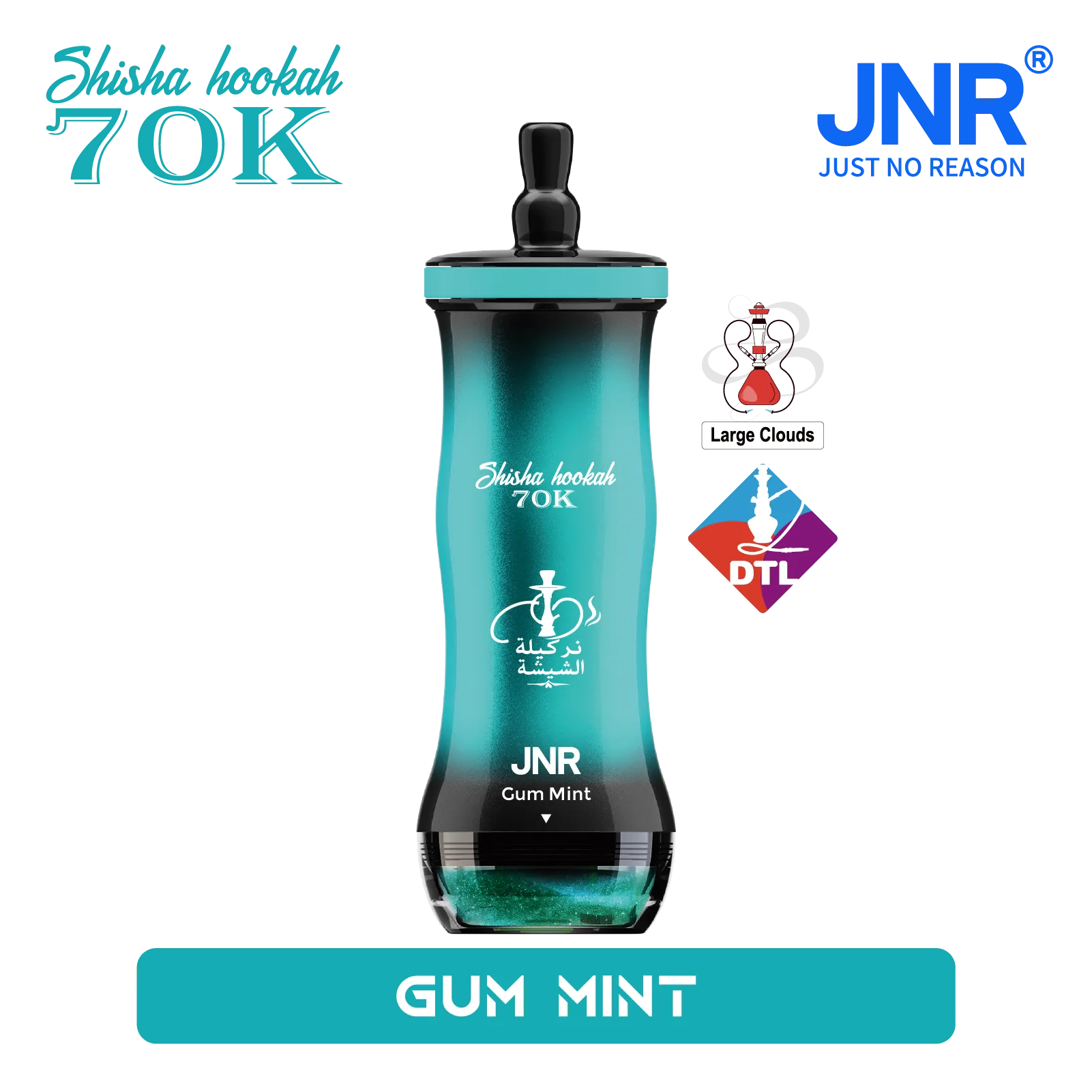 JNR Shisha Hookah 70K Puffs Disposable Vape - Gum Mint