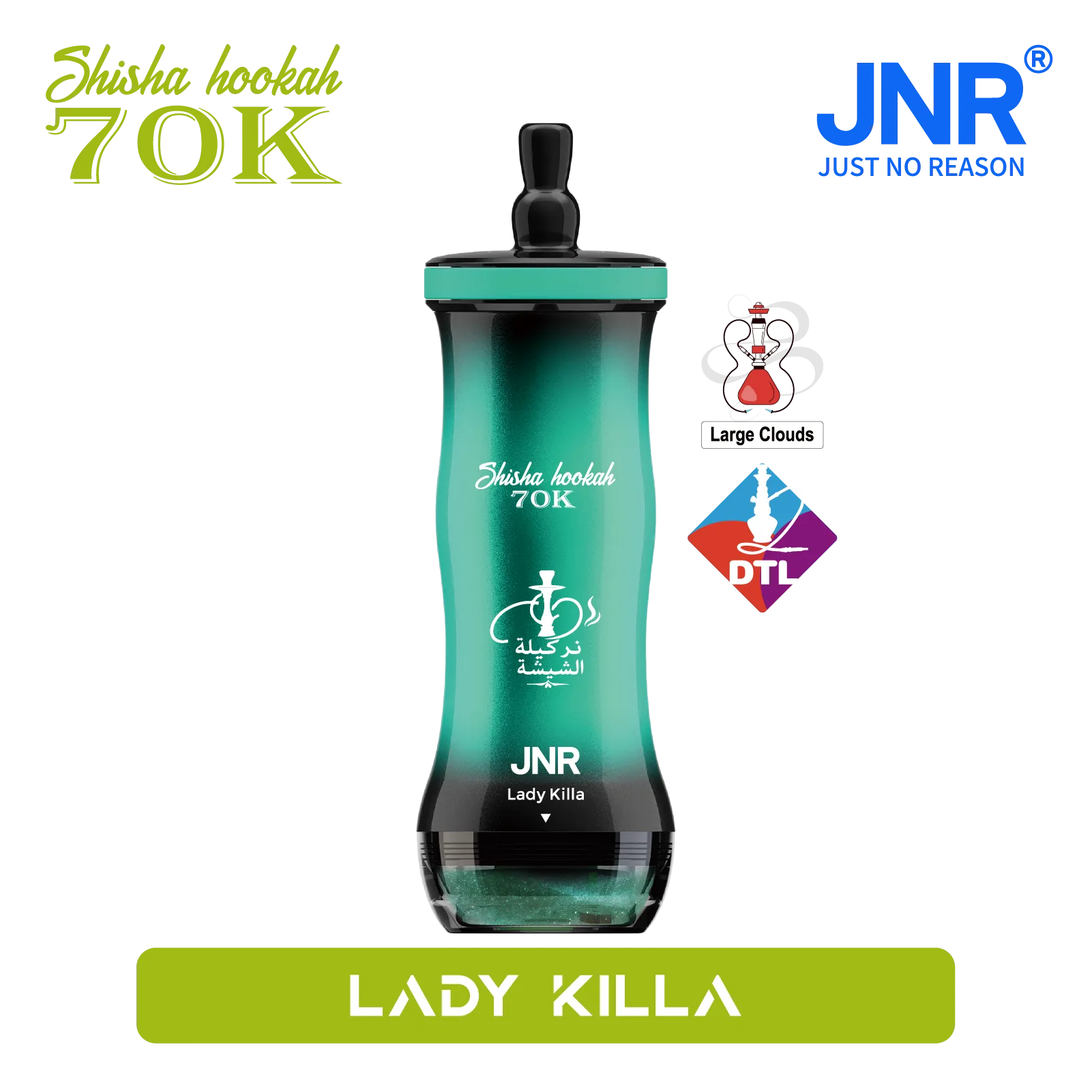 JNR Shisha Hookah 70 000 bouffées - Cigarette électronique jetable - Lady Killa