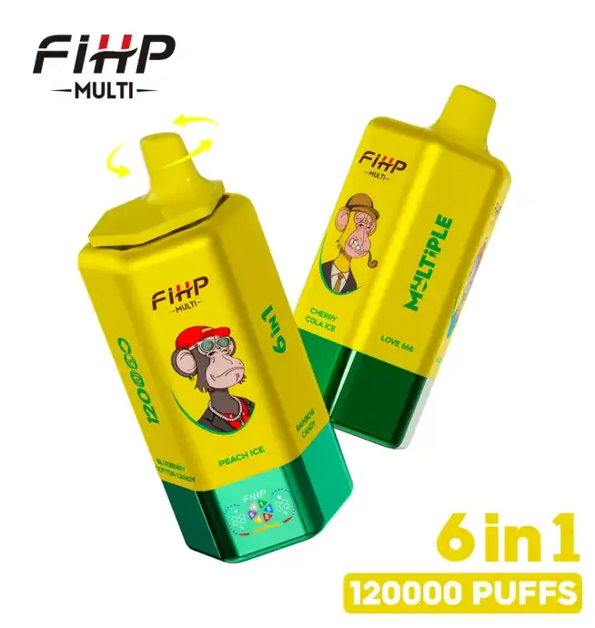 FIHP MULTI 120K Puffs 6-in-1 Flavors Rechargeable LED Disposable Vape – Peach Ice