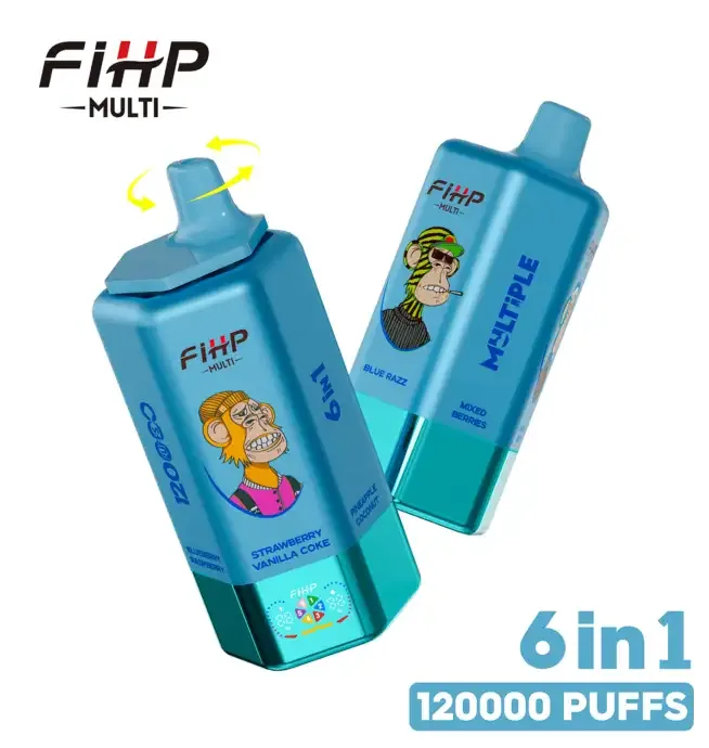FIHP MULTI 120K Puffs 6-in-1 Flavors Rechargeable LED Disposable Vape – Strawberry Vanilla Coke