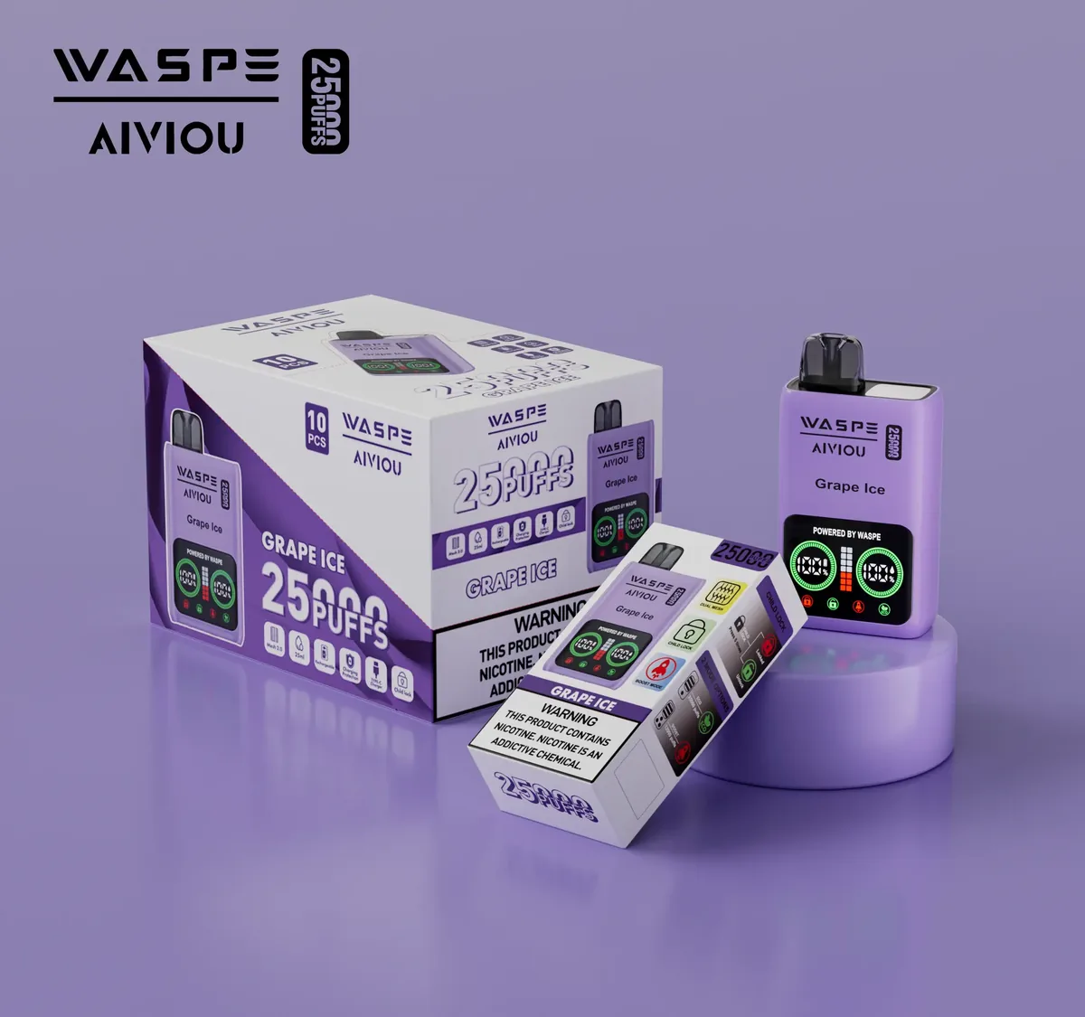 WASPE 25000 (25K) Puffs Original Edition Disposable Vape – Grape Ice