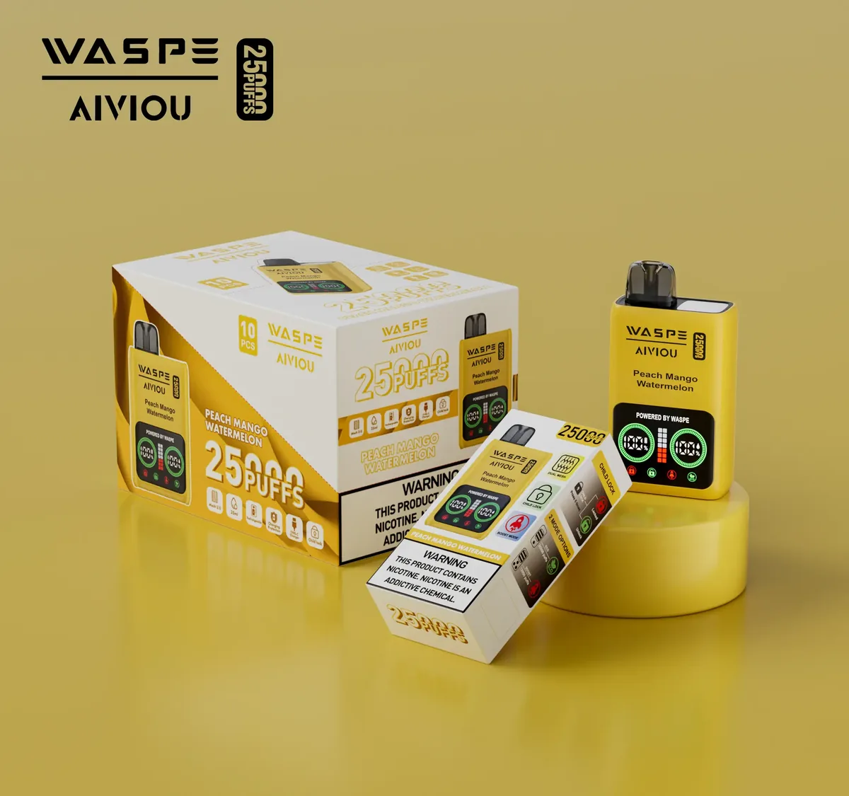 WASPE 25000 (25K) Puffs Original Edition Disposable Vape – Peach Mango Watermelon