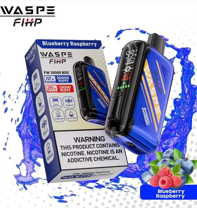 Waspe 30000 30K Puffs LCD Display Disposable Vape – Blueberry Raspberry