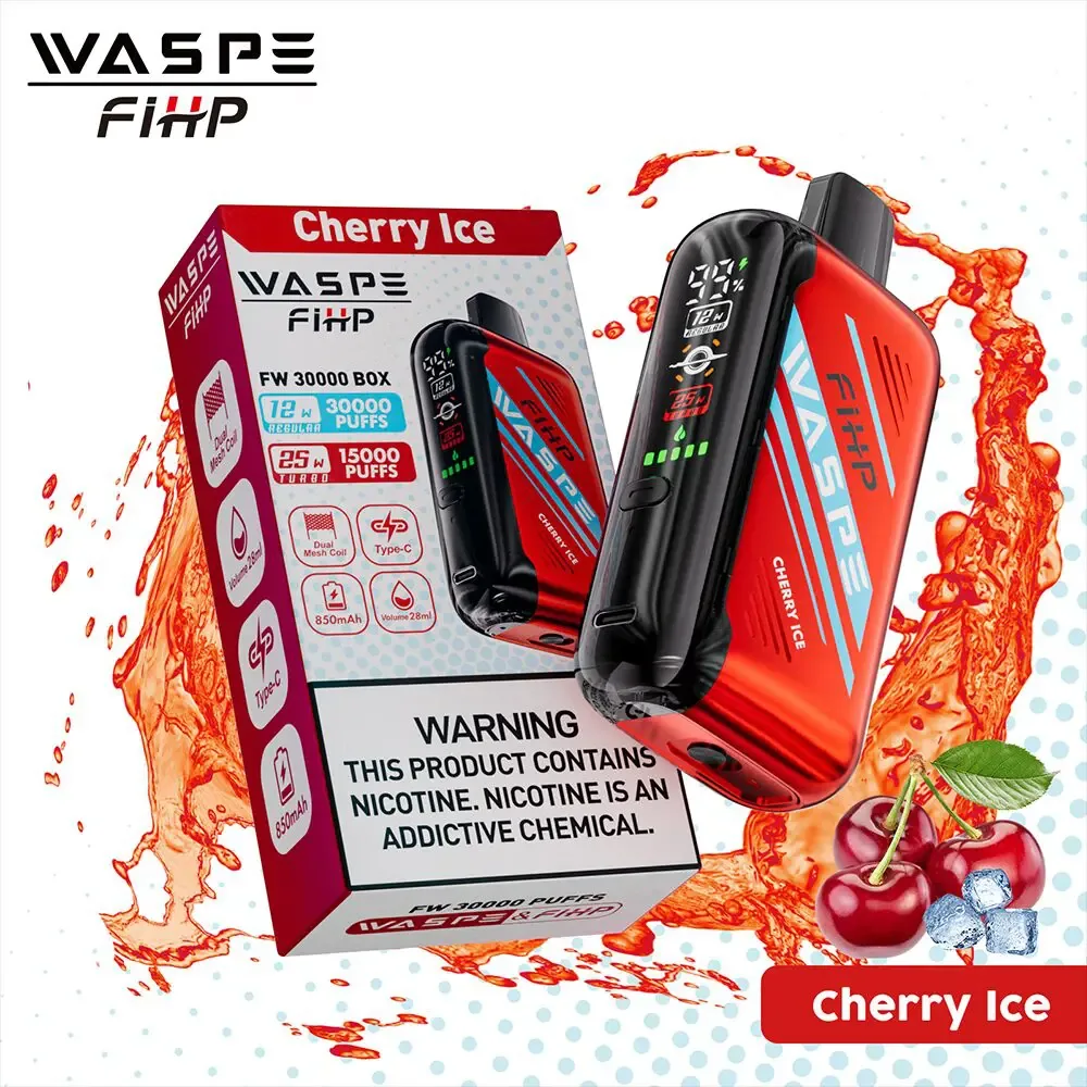 Waspe 30000 30K Puffs LCD Display Disposable Vape – Cherry Ice