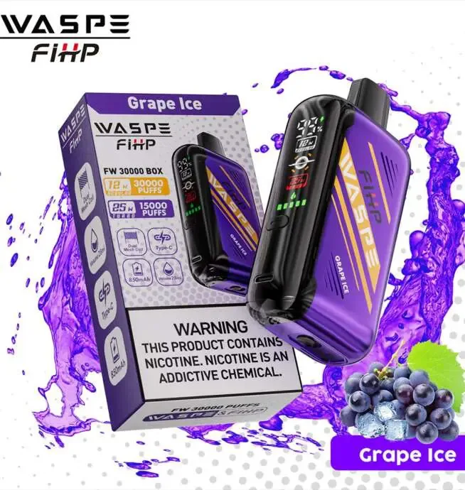 Waspe 30000 30K Puffs LCD Display Disposable Vape – Grape Ice