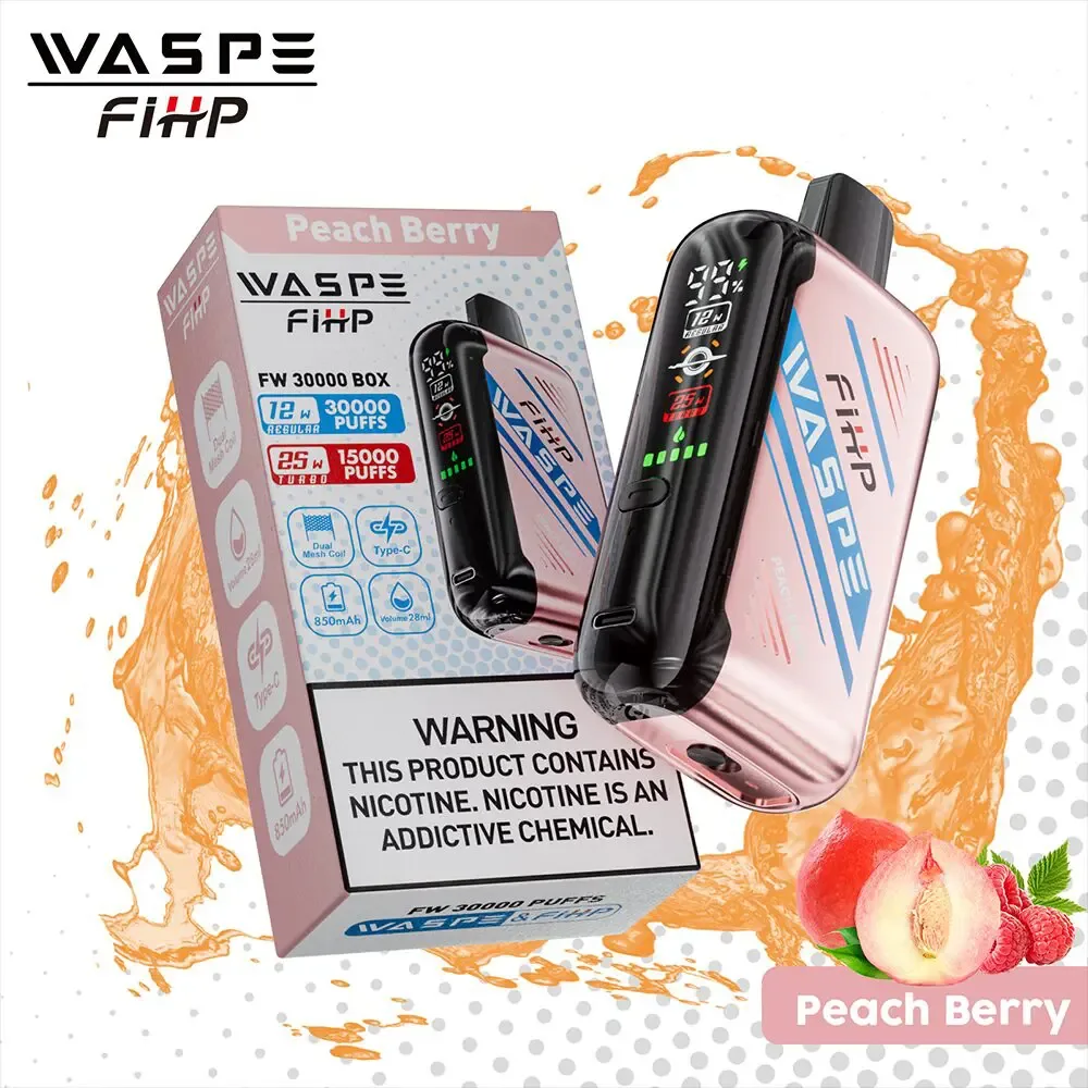Waspe 30000 30K Puffs LCD Display Disposable Vape – Peach Berry