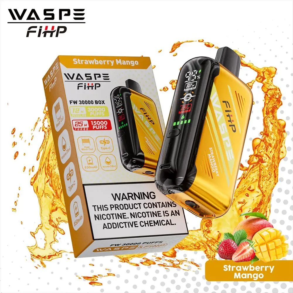 Waspe 30000 30K Puffs LCD Display Disposable Vape – Strawberry Red Bull