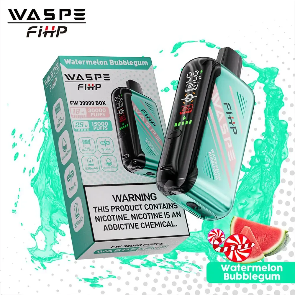 Waspe 30000 30K Puffs LCD Display Disposable Vape – Watermelon Bubblegum