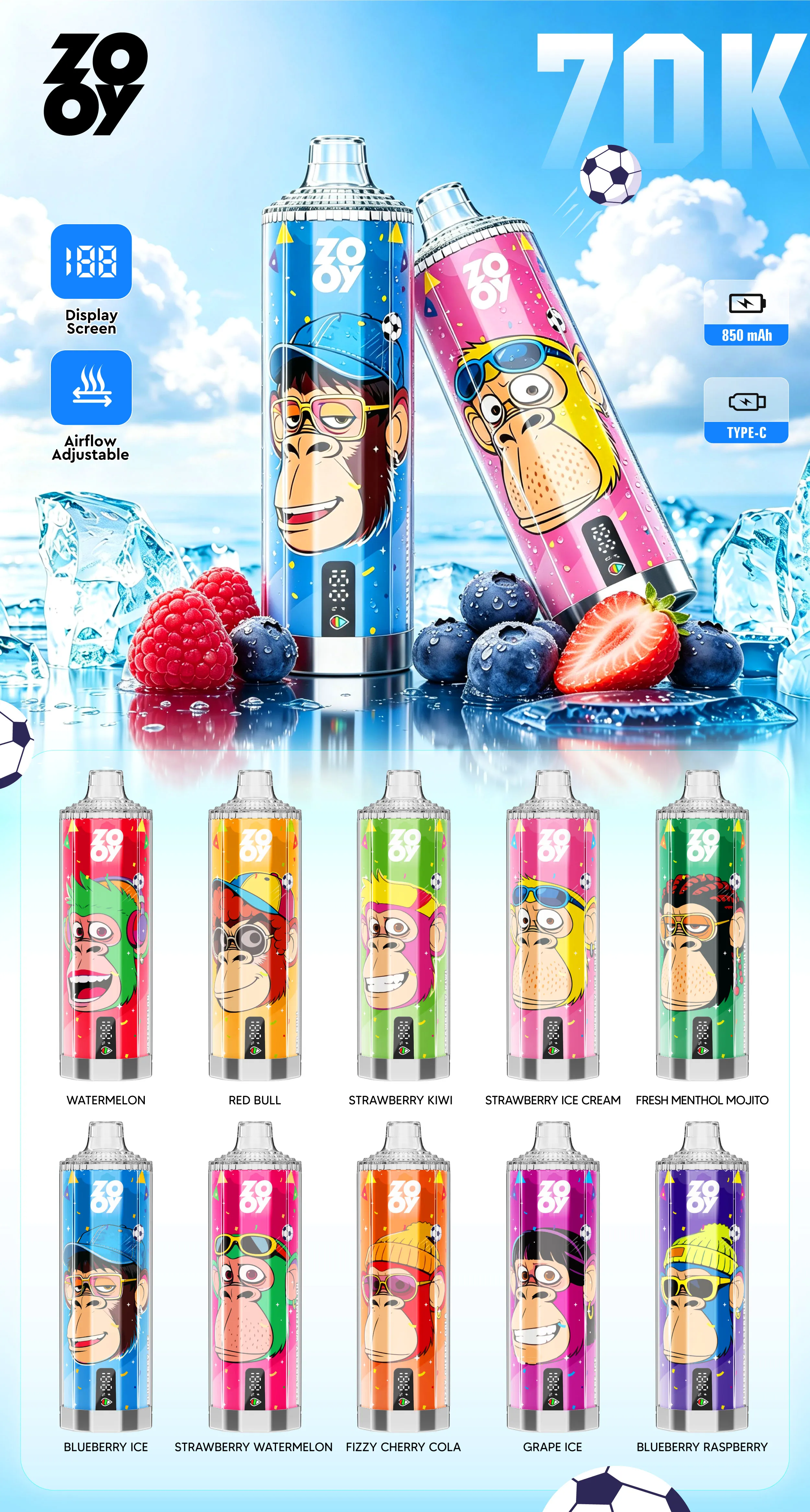 ZOOY Crystal 70000 Puffs Disposable Vape - List