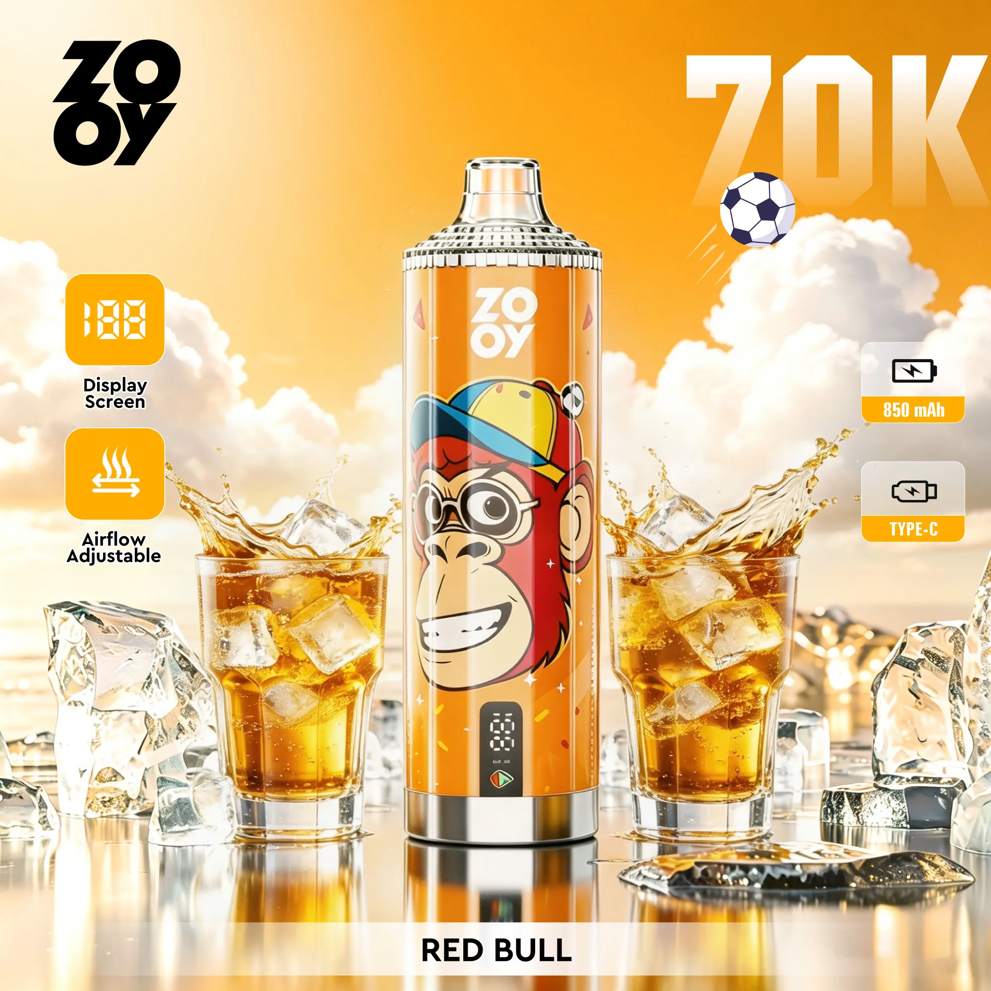 ZOOY Crystal 70000 Puffs Disposable Vape - Red Bull