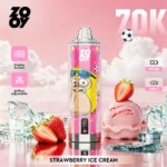 Vape jetable ZOOY Crystal 70 000 bouffées - Glace à la fraise