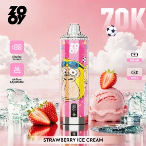 Vape jetable ZOOY Crystal 70 000 bouffées - Glace à la fraise