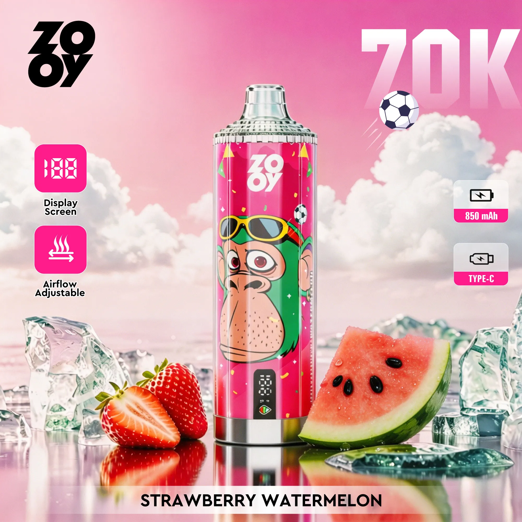 ZOOY Crystal 70000 Puffs Disposable Vape - Strawberry Watermelon