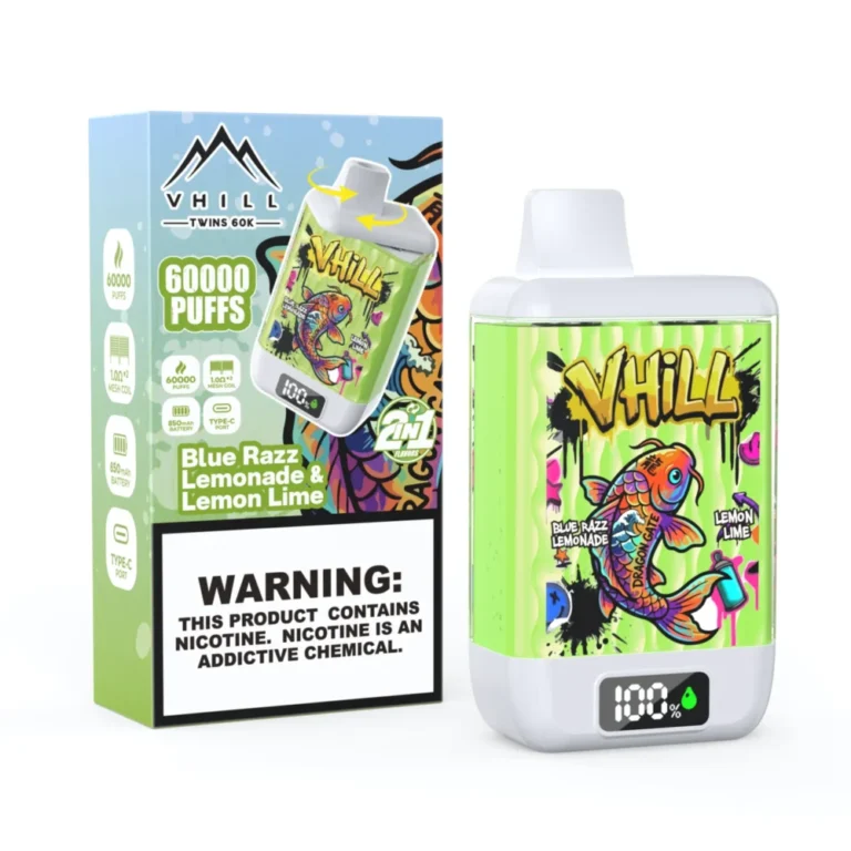 VHILL TWINS 60000 Puffs Blue Razz Lemonade Lemon Lime Disposable Vape