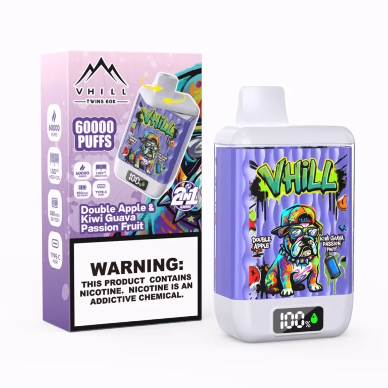 VHILL TWINS 60000 Puffs Double Apple Kiwi Guava Passion Fruit Disposable Vape