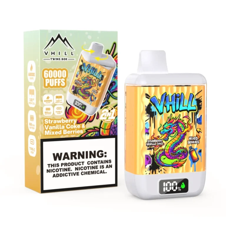 VHILL TWINS 60.000 boccate: fragola, vaniglia, Coca-Cola, frutti di bosco – Sigaretta elettronica usa e getta